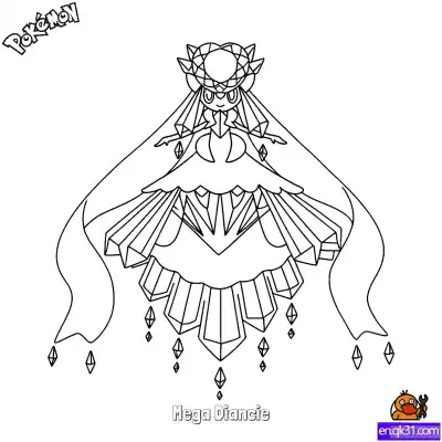 Free printable Mega Diancie Coloring Page - Free Printable Pokemon Coloring Sheets coloring page